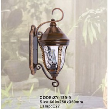 CODE: ZY189-9: Đèn gắn tường ngoài trời - KT: 660mm x 250mm x 350mm - Đèn E27 x 1 bóng