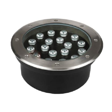 LUG -  18T/18V: Đèn LED âm sàn trên bờ 18W -  KT: Ø220mm x H95mm - Lỗ khoét: Ø180mm - Ánh sáng trắng/vàng