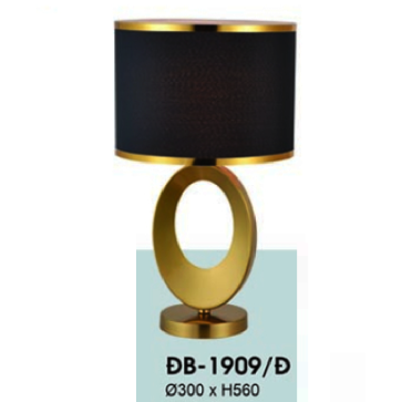 HF - ĐB - 1909/Đ: Đèn bàn/đèn đầu giường chóa đen - KT: Ø300mm x H560mm - Bóng đèn E27 x 1 bóng
