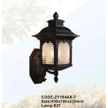 CODE: ZY194AX-7: Đèn gắn tường ngoài trời - KT: 400mm x 180mm x 230mm - Đèn E27 x 1 bóng