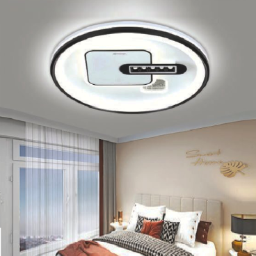 VE - MT - 1958/1: Đèn ốp trần LED - KT: Ø500mm x H100mm - Đèn LED đổi 3 màu - Remote