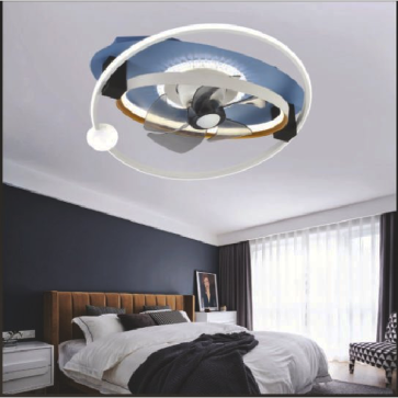 VE - ĐQ - 1952/5: Đèn quạt trần - KT: Ø500mm x H150mm - Đèn LED đổi 3 màu - Remote