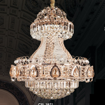 HF- CFL 1971: Đèn chùm  Phale - KT: Ø800mm  x H1000mm - 352 Hạt Phale - Bóng đèn E14 x 18 bóng  + Đèn LED SMD