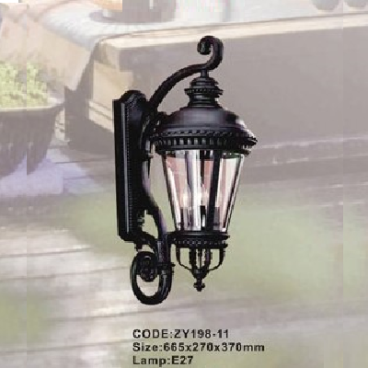 CODE: ZY198-11: Đèn gắn tường ngoài trời - KT: 665mm x 270mm x 370mm - Đèn E27 x 1 bóng