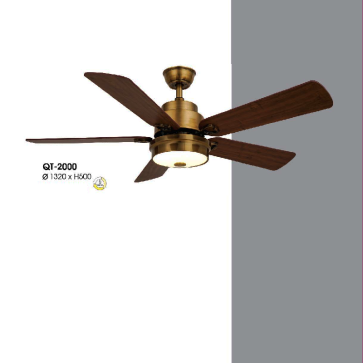 QT - 2000: Quạt trần đèn 5 cánh thẳng