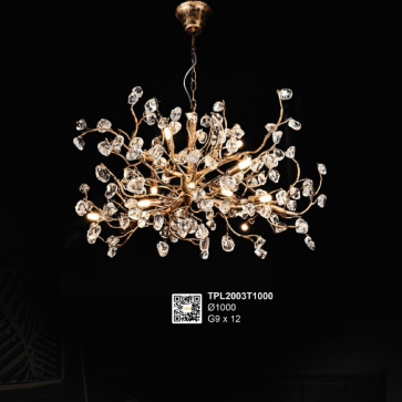 35 - TPL2003T1000: Đèn thả LED Phale - KT: Ø1000mm - Đèn LED G9 x12 bóng