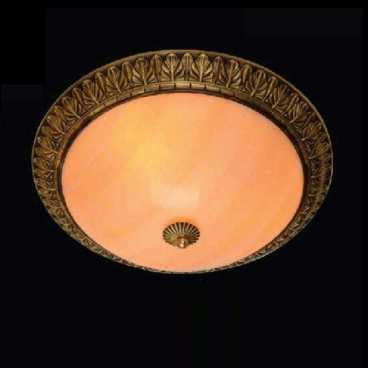 VE - MĐ - 201L: Đèn áp trần đồng chao đá - KT: Ø500mm - Bóng đèn E27 x 3 bóng