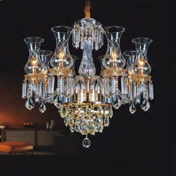 NC 20211/8: Đèn chùm Phale 8 tay - KT: Ø650mm x H600mm + 600mm- Bóng đèn chân E14 x 8 bóng