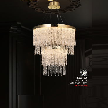 3 - TPL203T800: Đèn thả Phale - KT: Ø800mm x H500mm - Đèn LED 150W ánh sáng đổi 3 màu