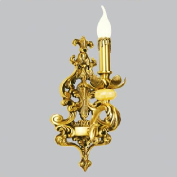 SN - VĐ 2049/1: Đèn vách đồng , bóng đèn nến - KT: Ø190mm x H370mm - Đèn chân E14 x 1 bóng