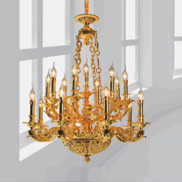 E - C - 2078/16+1: Đèn chùm nến 17 tay - KT: Ø850mm x H950mm - Bóng đèn nến E14 x 17 bóng