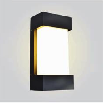 AN - VL - 208: Đèn gắn tường ngoài trời - KT: L120mm x W80mm X H250mm - Đèn LED 12W, ánh sáng vàng