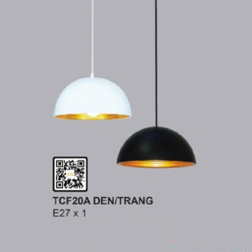 TCF20A: Đèn thả đơn ( Chao màu đèn/Trắng) - KT: Ø400mm x H150mm -  Bóng đèn E277 x 1 bóng