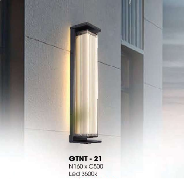 GTNT - 21: Đèn gắn tường ngoài trời - KT: W160mm x H500mm - Đèn LED  ánh sáng vàng 3500K