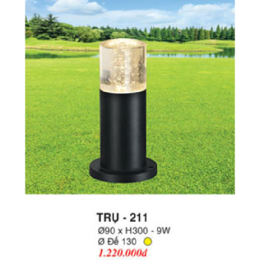 TRỤ - 211: Trụ đèn LED sân vườn 9W - Ánh sáng vàng