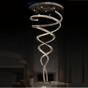 CODE: 21101: Đèn thả Phale - KT: Ø1000mm x H2100mm - Đèn LED 150W + Đèn LED GU 10 5W x 7 bóng