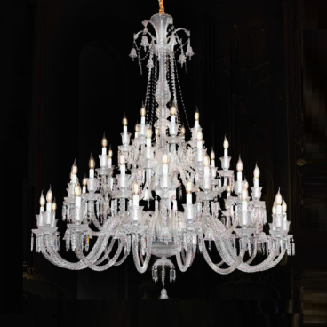 CNQT - 216: Đèn chùm nến Phale K9 48 tay - KT: Ø1450mm x H2100mm - Bóng đèn nến E14 x 48 bóng