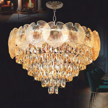 NC 2171B: Đèn thả Phale - KT: Ø800mm x H500mm +500mm - Bóng đèn chân E14 x 16 bóng