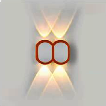 AN - VL - 8220/4WH: Đèn gắn tường ngoài trời - KT: L110mm x H80mm - Đèn LED 4W ánh sáng vàng