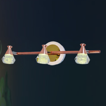 HF - SG - 2204/3: Đèn rọi gương/tranh 3 bóng - KT: L470mm x W160mm x H110mm - Đèn LED 19W ánh sáng vàng