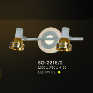 HF - SG - 2215/2: Đèn rọi tranh/rọi gương đôi - KT: L300mm x W80mm x H150mm -  Đèn LED 10W  đổi 3 màu