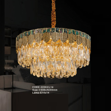 CODE: 22202/L14: Đèn thả Phale - KT: Ø600mm x H280mm - Bóng đèn E14 x 14 bóng