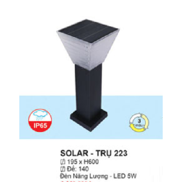 SOLAR - TRỤ 223: Đèn trụ năng lượng