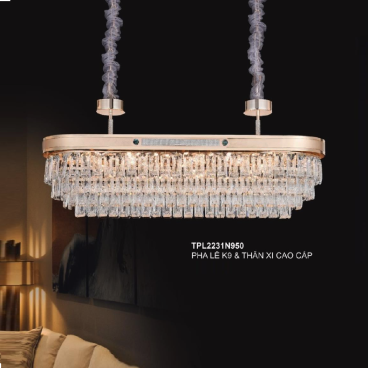 35 - TPL2231N950: Đèn thả Phale ngang - KT: L950mm x H300mm - Bóng đèn E14 x 14 bóng