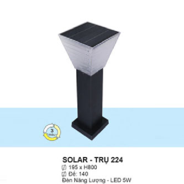 SOLAR - TRỤ 224: Đèn trụ năng lượng