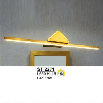 S - ST 2271: Đèn rọi tranh/rọi gương LED  - KT: L650mm x H115mm - Đèn LED 18W ánh sáng đổi 3 màu