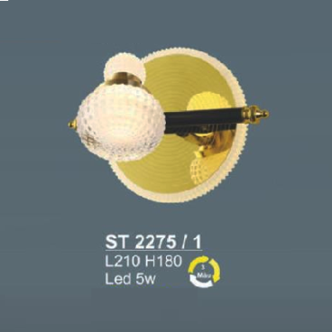 SN - ST 2275/1: Đèn rọi tranh/gương đơn - KT: L210mm x H180mm - Đèn LED 5W đổi 3 màu