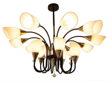 THCN 23-23: Đèn chùm chao thủy tinh - KT: Ø1000mm x H700mm - Bóng đèn E27 x 15 bóng