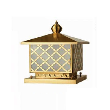 TD - 23: Đèn gắn đầu trụ xi đồng - KT: L400mm x W400mm - Bóng đèn E27 x 1