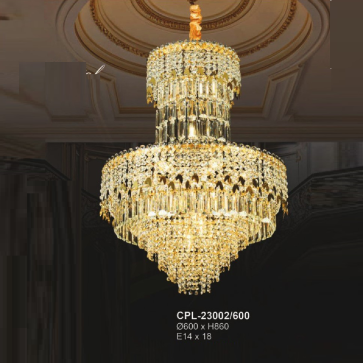 AN - CPL - 23002/600: Đèn chùm Phale - KT: Ø600mm x H860mm - Bóng đèn E14 x 18 bóng