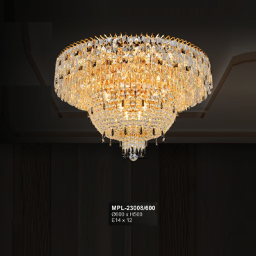 A - MPL - 23008/600: Đèn áp trần Phale - KT: Ø600mm x H500mm - Bóng đèn E14 x 12 bóng
