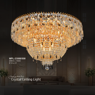 A - MPL - 23008/800: Đèn áp trần Phale - KT: Ø800mm x H500mm - Bóng đèn E14 x 21 bóng