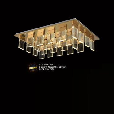 CODE: 2323/24: Đèn áp trần Thanh Phale chữ nhật - KT: L1000mm x W700mm x H220mm - Bóng đèn LED 72W ánh sáng đổi 3 màu
