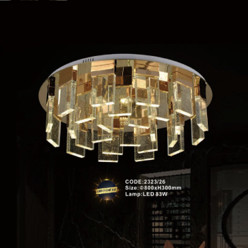 CODE: 2323/26: Đèn áp trần Thanh Phale - KT: Ø800mm x H300mm - Bóng đèn LED 83W ánh sáng đổi 3 màu