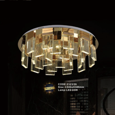 CODE: 2323/26: Đèn áp trần Thanh Phale - KT: Ø800mm x H300mm - Bóng đèn LED 83W ánh sáng đổi 3 màu