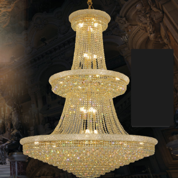 HF - CFL 2333: Đèn chùm Phale - KT:  Ø1900mm x H2800mm - 1765 hạt Phale - Bóng đèn chân E14 x 72 bóng