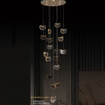 CODE: 2376/18: Đèn thả LED - KT: Ø600mm x H300mm - Đèn LED 72W ánh sáng vàng 3000K
