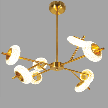 THCN 238: Đèn chùm thả 8 vóng LED - KT: Ø600mm x H600mm - Đèn LED x 8 bóng