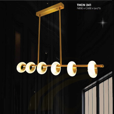 THCN 241: Đèn thả ngang 6 vòng LED - KT: L850mm x H650mm - Đèn LED x 6 bóng