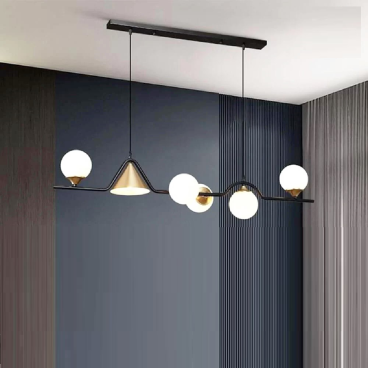 THCN 243-23: Đèn thả ngang chao quả bi - KT: L1200mm x H1000mm - Bóng đèn E27 x 6 bóng