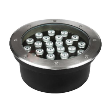 LUG -  24T/24V: Đèn LED âm sàn trên bờ 24W -  IP 65 -  KT: Ø220mm x H95mm - Lỗ khoét: Ø200mm - Ánh sáng trắng/vàng