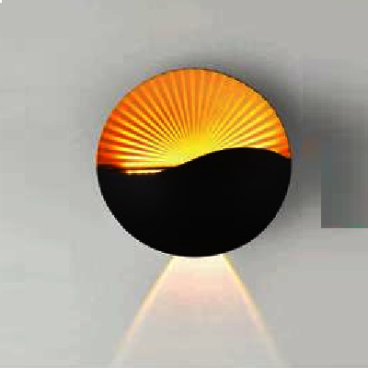 AN - VL - 2500/BK: Đèn gắn tường ngoài trời - KT: L180mm x W83mm X H180mm - Đèn LED 6W, ánh sáng vàng