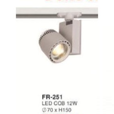 FR-251: Đèn rọi ray LED COB 12W - KT: Ø70mm x H150mm - 1 chế độ ánh sáng (trắng/vàng)