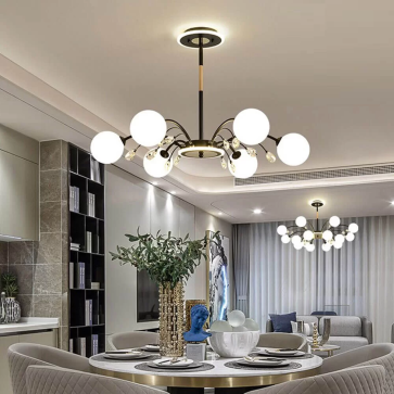 THCN 252: Đèn chùm chao quả bi - KT: Ø700mm x H600mm - Bóng đèn E27 x 6 bóng