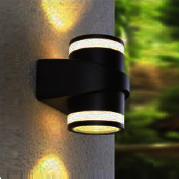 EU - CN - 252: Đèn gắn tường LED - KT: Ø90mm x W135mm x H145mm - Đèn LED 5W x 2 ánh sáng vàng