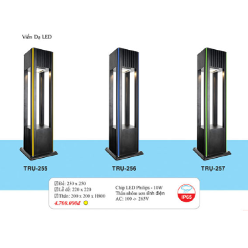 TRỤ - 255/256/257: Đèn trụ sân vườn LED